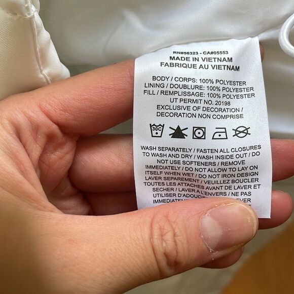 NWT Nike Essential Therma-FIT Hooded Women Puffer Jacket White XL - Picture 7 of 10